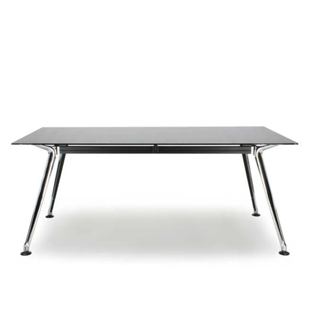 林肯會議桌(黑色強化烤漆玻璃)