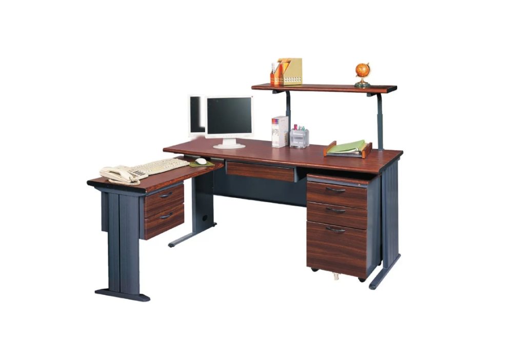 BTH160L辦公桌(深灰桌體/整組含上架)