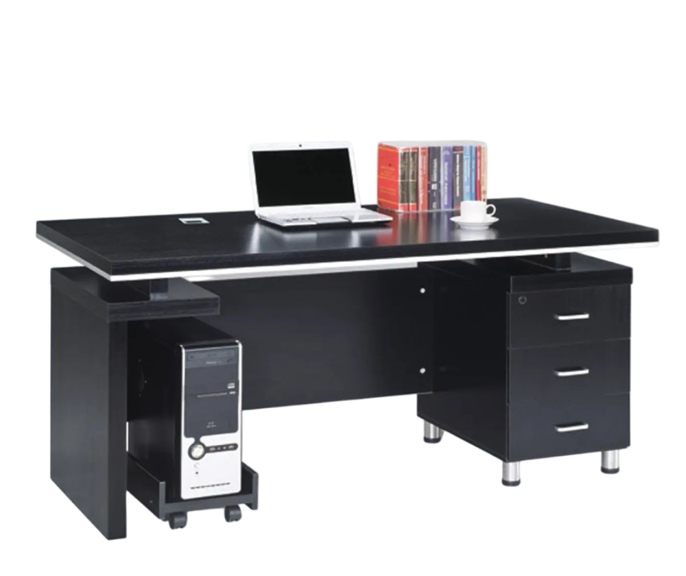 5.1尺黑浮雕辦公桌