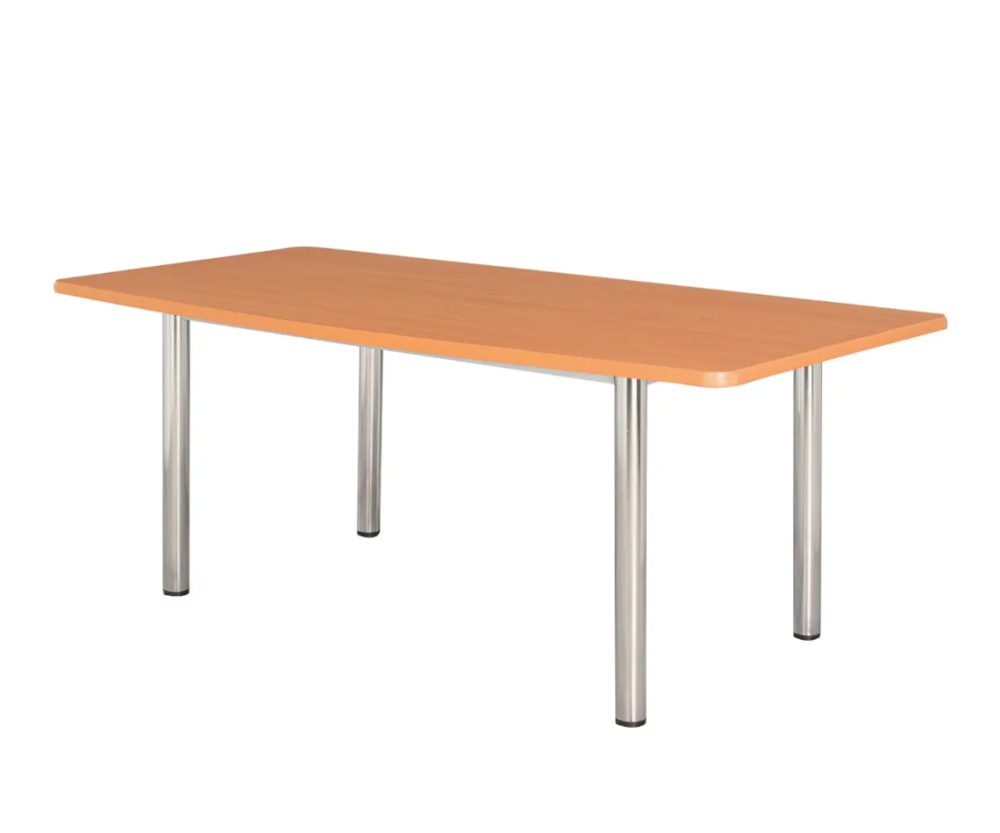 木紋檯面長型會議桌(電鍍桌腳)