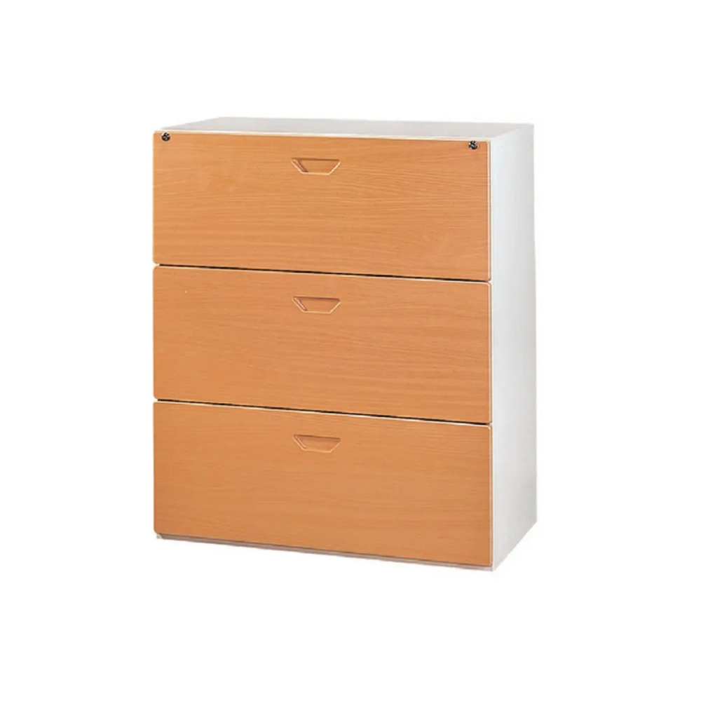 鋼木抽屜三層式