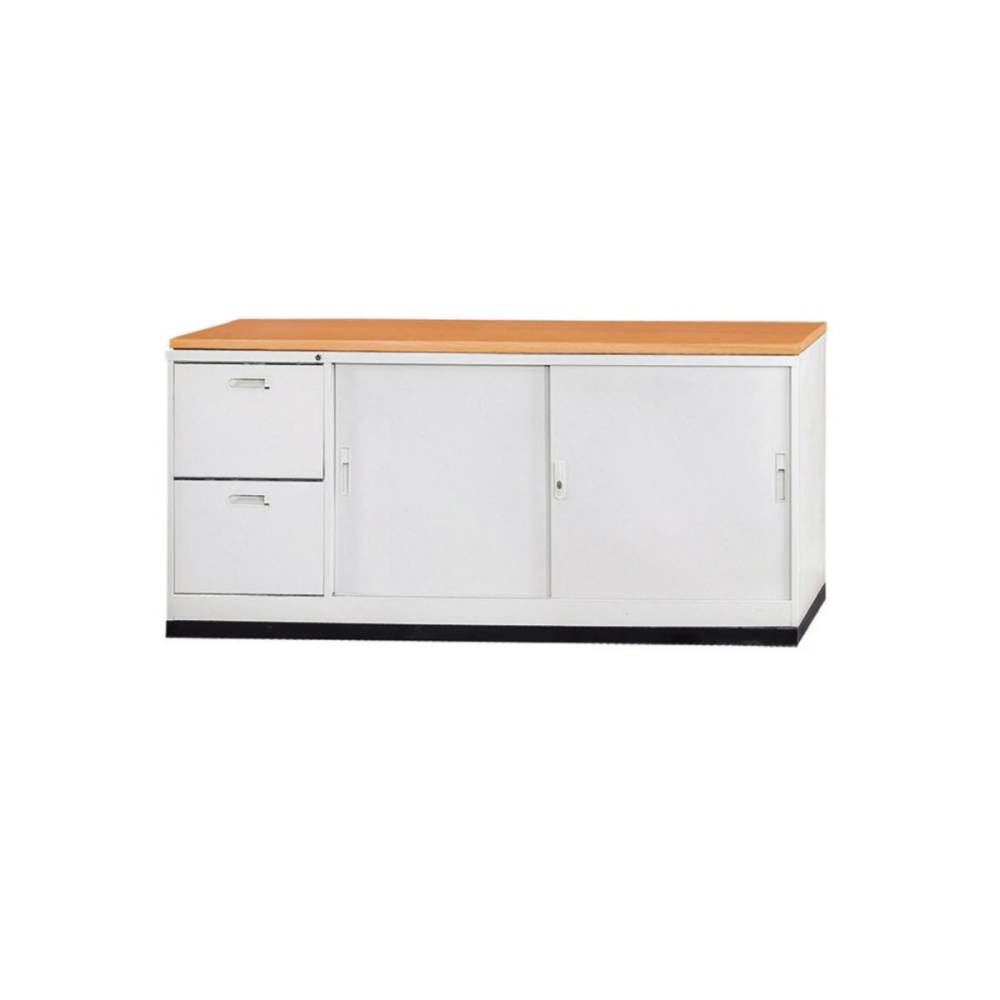 6尺二抽隔間櫃(木紋面板)