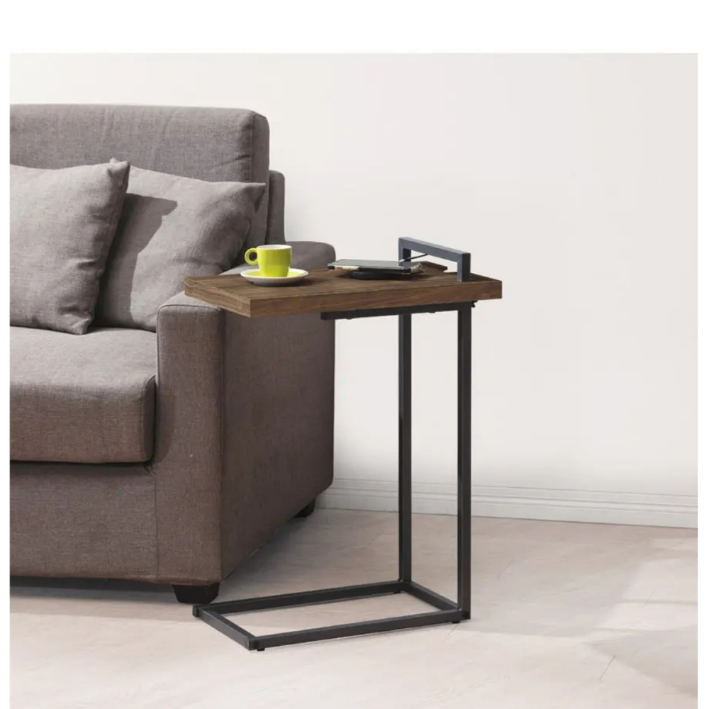 雅博德經典胡桃小邊桌(附USB)