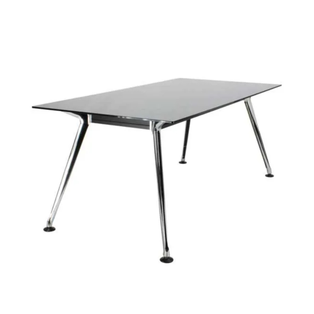 林肯會議桌(黑色強化烤漆玻璃)