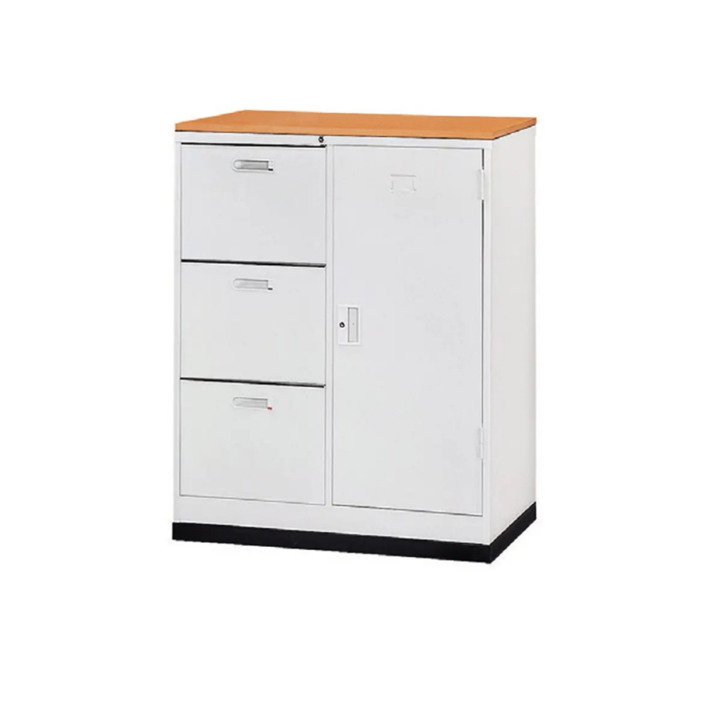 3尺三抽隔間櫃(木紋面板)