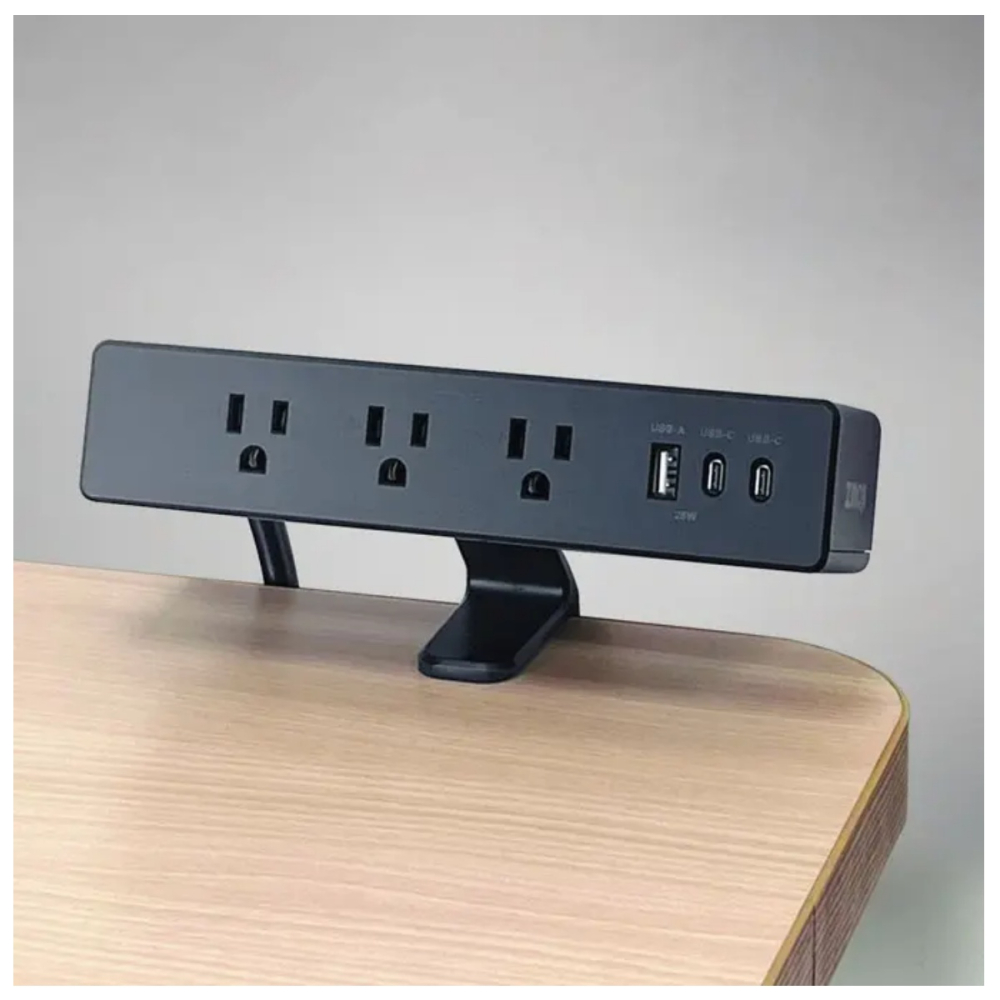 前後雙向多功能延長線(桌夾款)