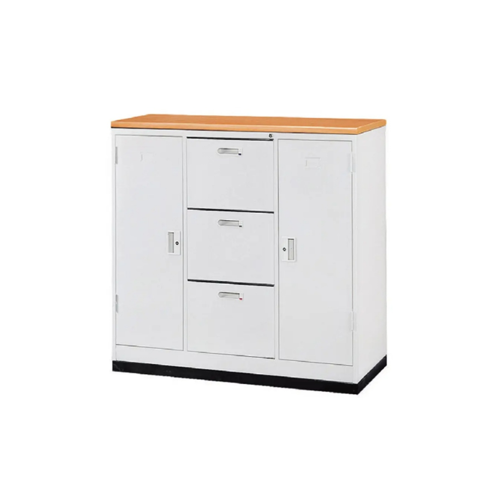 4尺三抽隔間櫃(木紋面板)