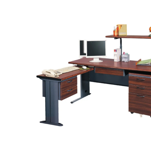 BTH160L辦公桌(深灰桌體/整組含上架)