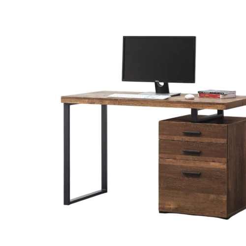 仿古橡木棕色康迪仕摩登電腦書桌
